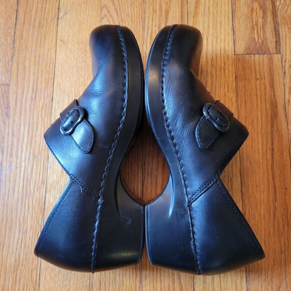 Dansko Black Leather Buckle Clogs 40 Comfort Shoes Chunky TAMARA 9.5 10 - Picture 6 of 9